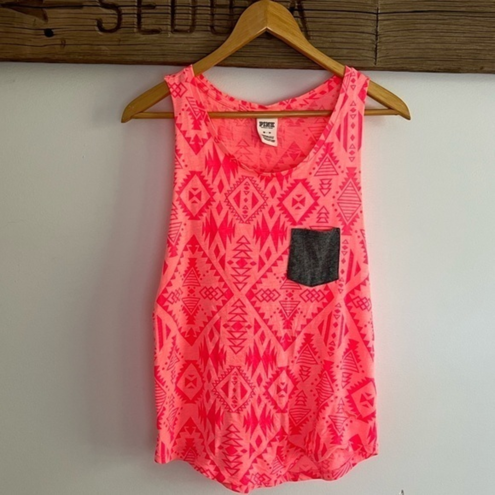 PINK Aztec Print Pocket‎ Tank XS